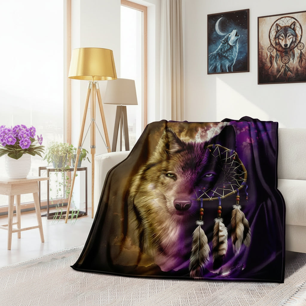 Wolf Aura Blanket – Night Spirit